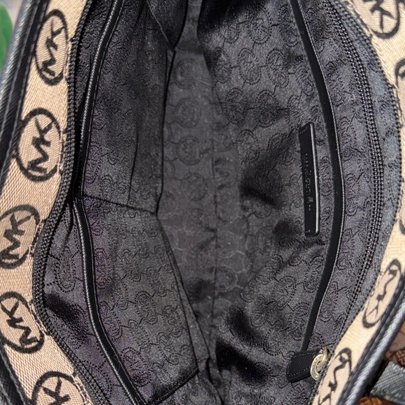 Michael Kors Monogram Black and Tan Tote - Picture 5 of 6